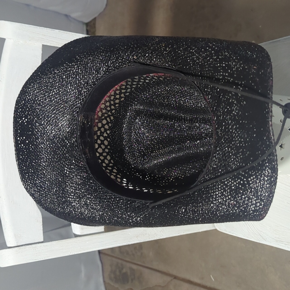 Gothic Western Black Rosette Cowboy Hat – Handcrafted in Mexico - Picture 7 of 7